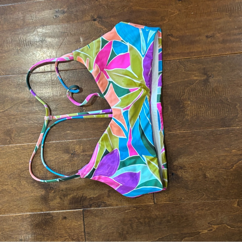 Hurley Colorful Leaf Print Bikini Top